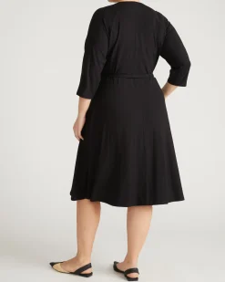 The Divine Jersey Wrap Dress Black