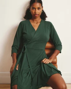 The Divine Jersey Wrap Dress Conifer