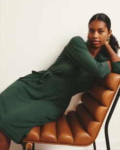 The Divine Jersey Wrap Dress Conifer