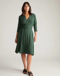 The Divine Jersey Wrap Dress Conifer