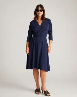 The Divine Jersey Wrap Dress Midnight