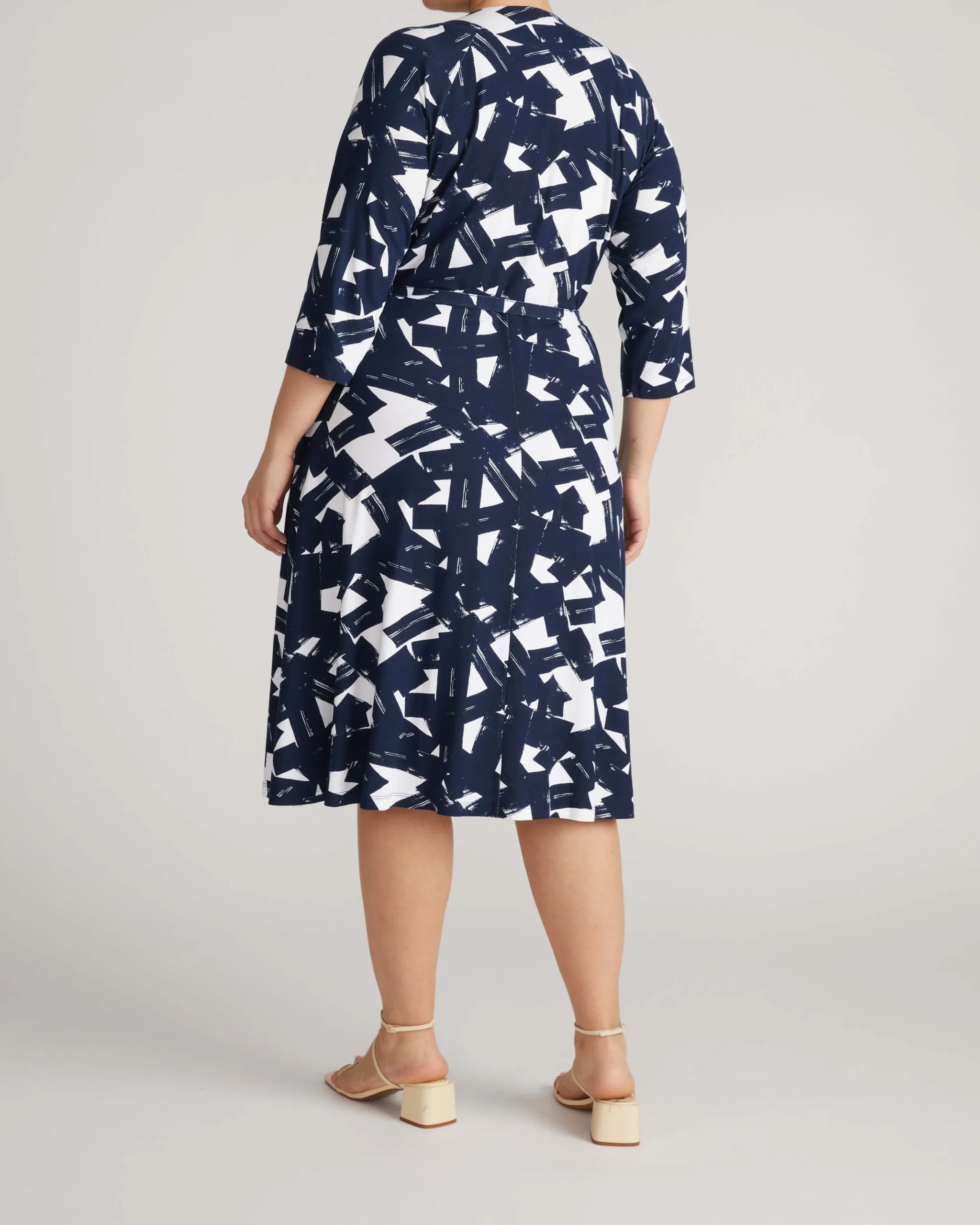 The Divine Jersey Wrap Dress Navy Santiago Print