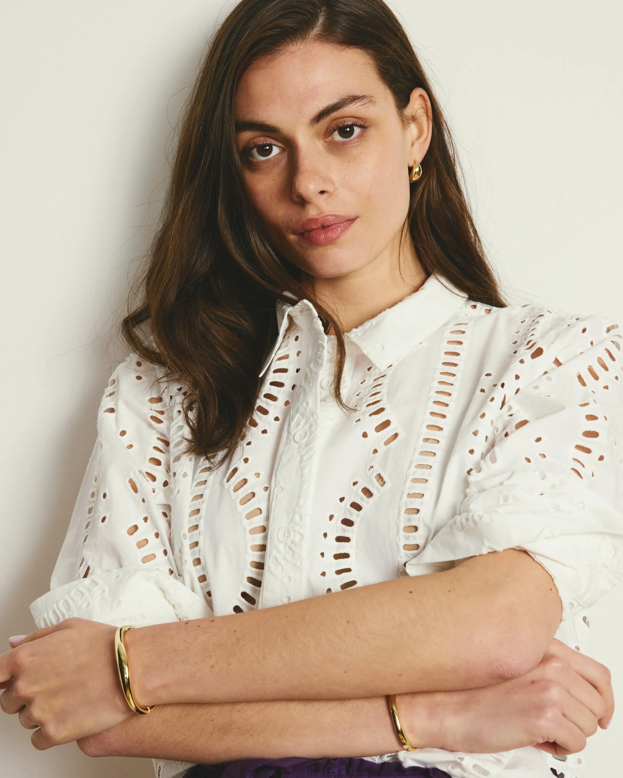 The Embroidered Artist Oversized Poplin Shirt White