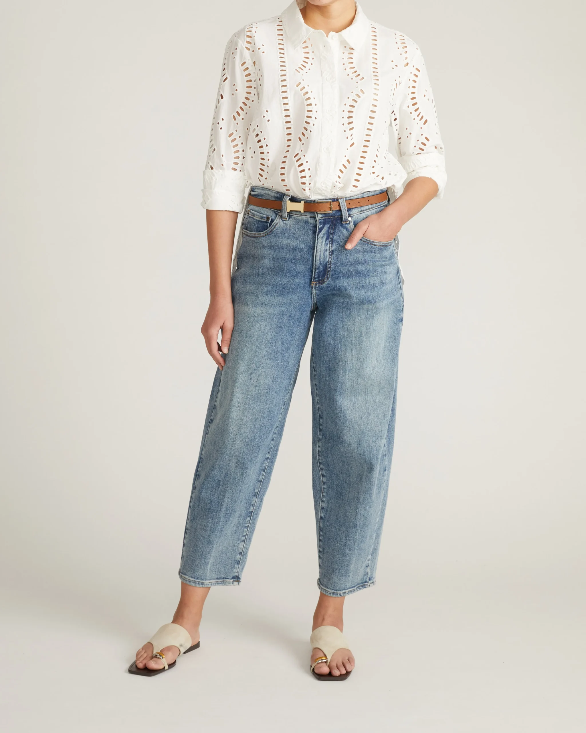 The Embroidered Artist Oversized Poplin Shirt White