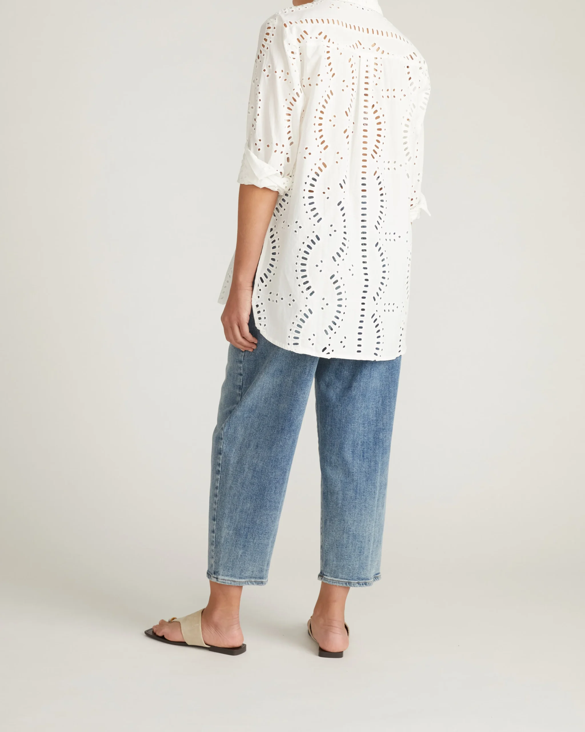The Embroidered Artist Oversized Poplin Shirt White