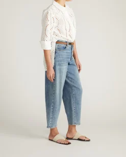 The Embroidered Artist Oversized Poplin Shirt White