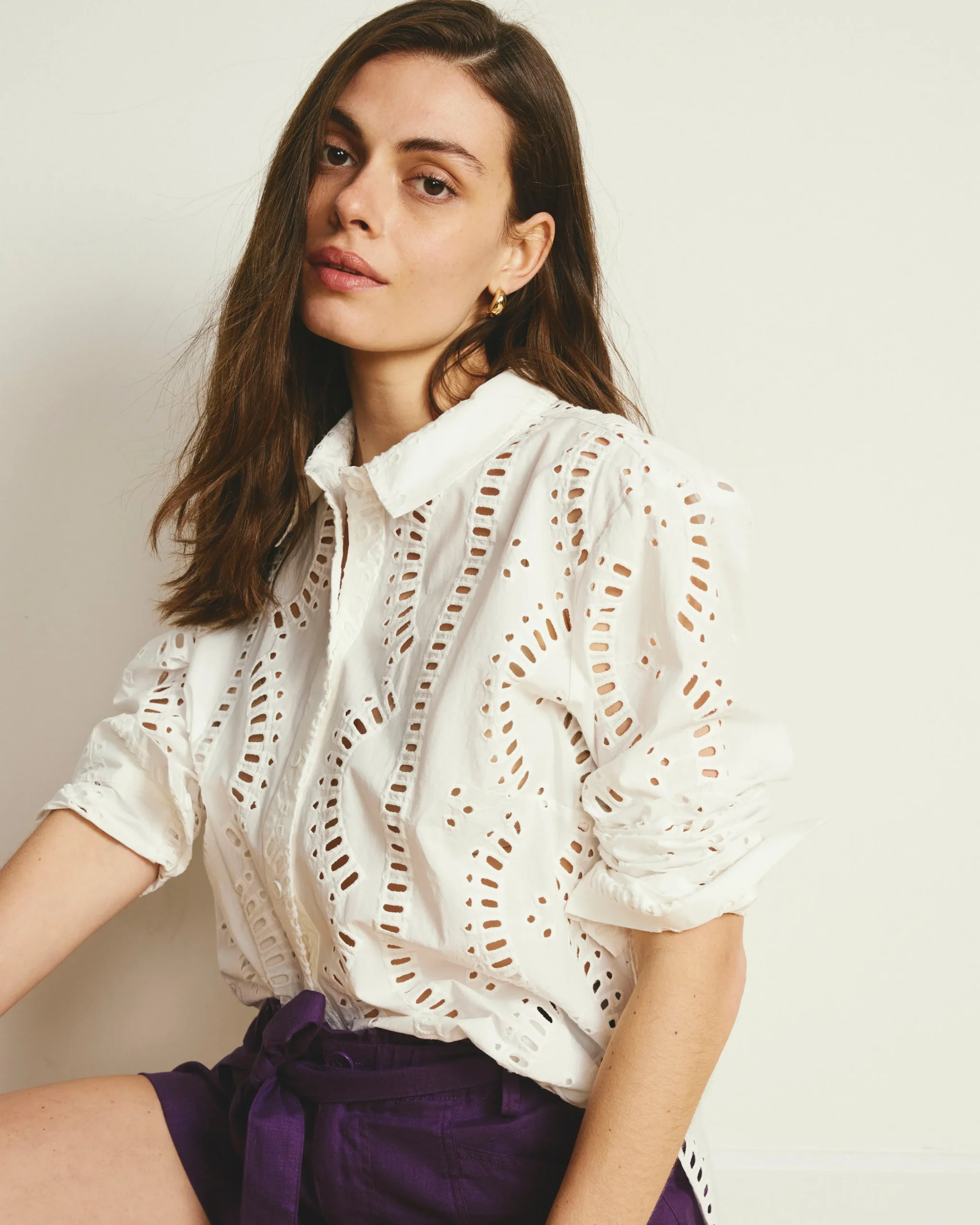 The Embroidered Artist Oversized Poplin Shirt White