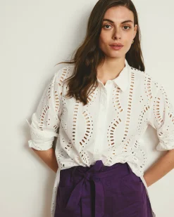 The Embroidered Artist Oversized Poplin Shirt White