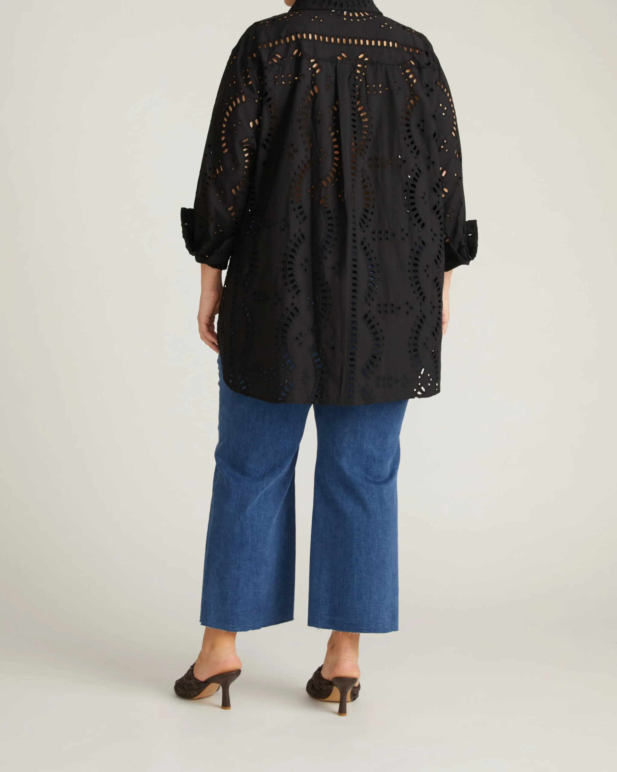 The Embroidered Artist Oversized Poplin Shirt Black