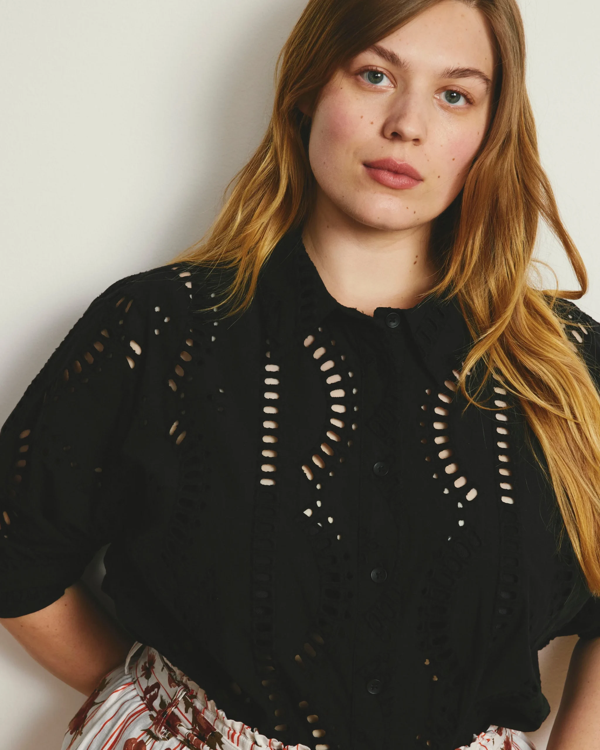The Embroidered Artist Oversized Poplin Shirt Black
