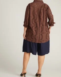 The Embroidered Artist Oversized Poplin Shirt Peppercorn