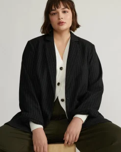 The Pinstripe Blazer Graphite