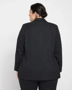 The Pinstripe Blazer Graphite
