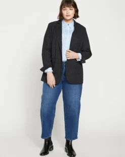 The Pinstripe Blazer Graphite