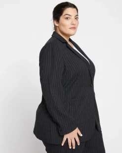 The Pinstripe Blazer Graphite