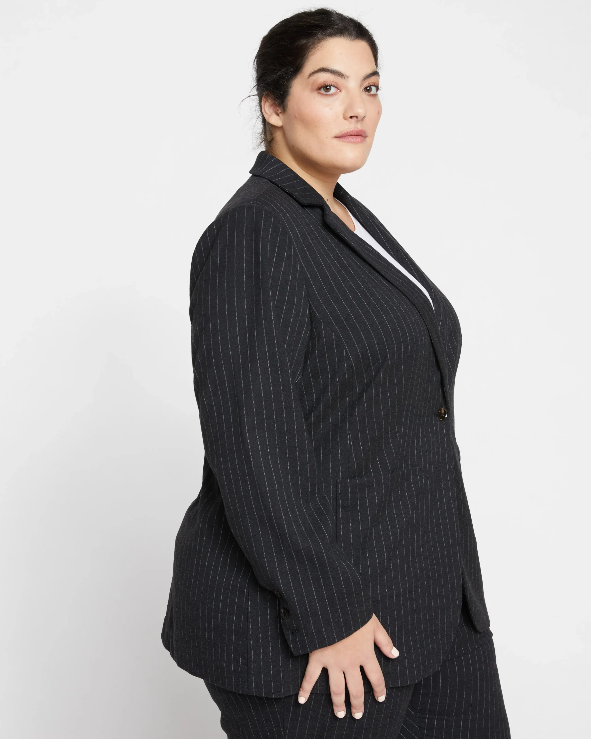 The Pinstripe Blazer Graphite