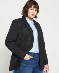 The Pinstripe Blazer Graphite