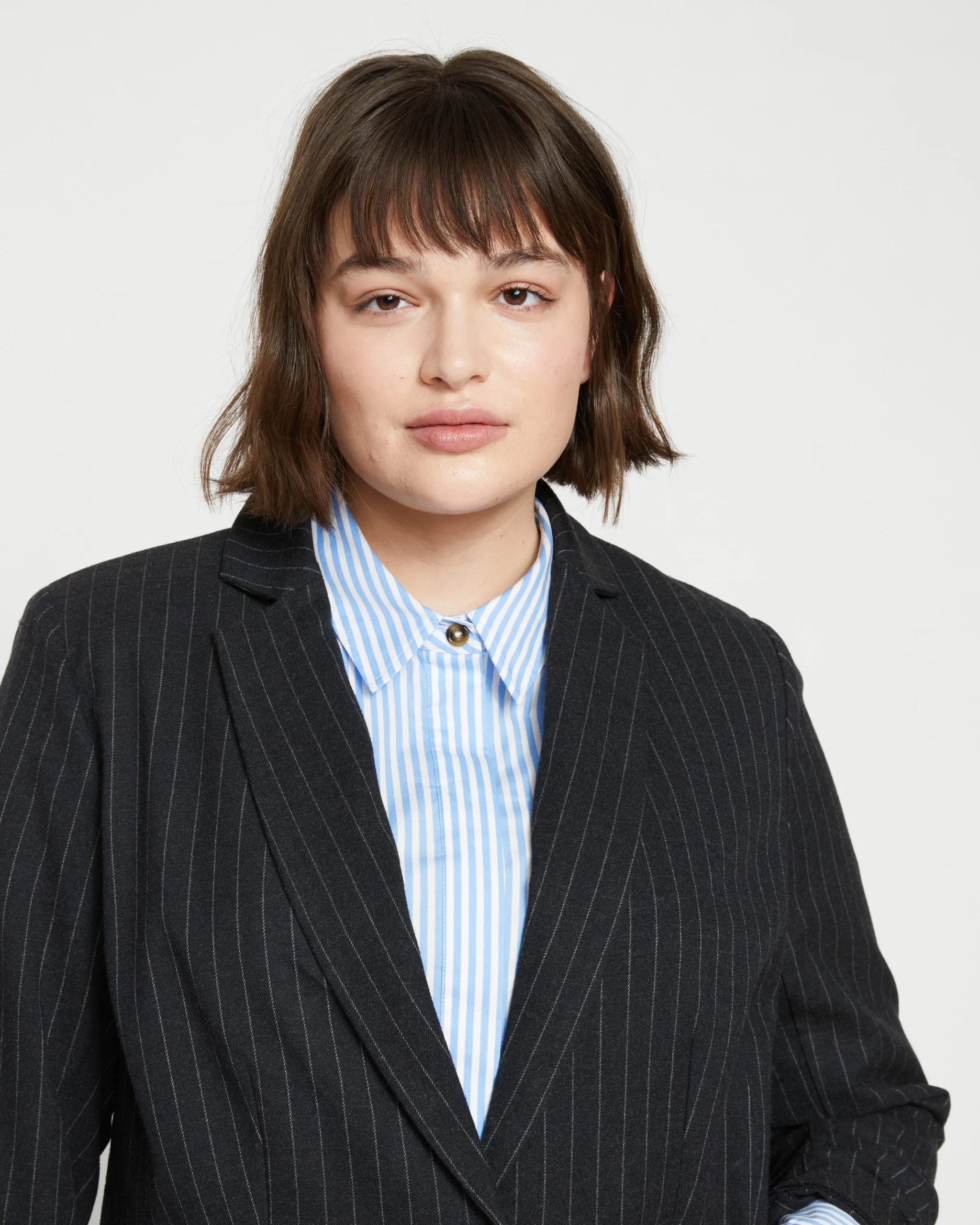 The Pinstripe Blazer Graphite