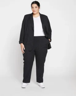 The Pinstripe Blazer Graphite