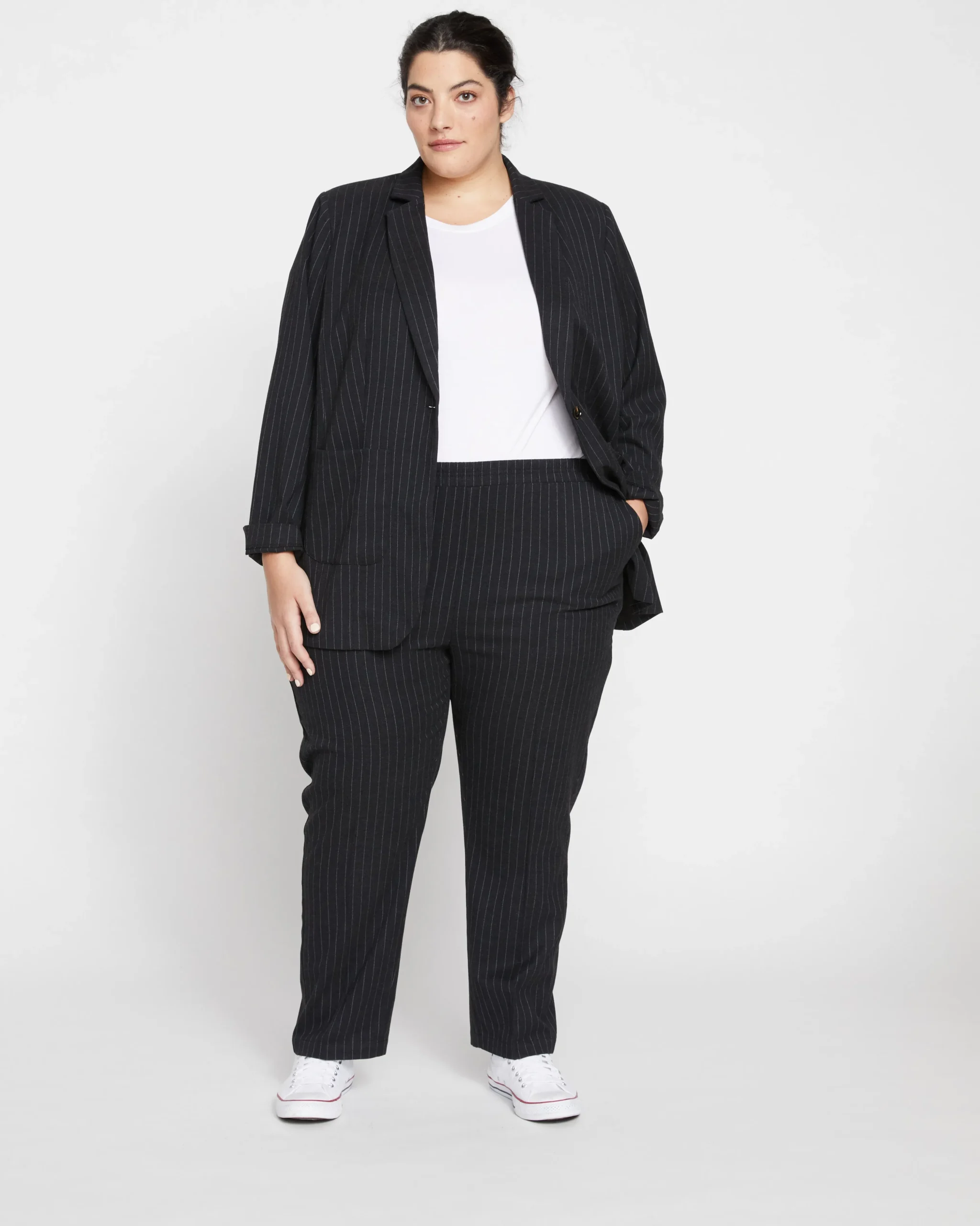 The Pinstripe Blazer Graphite