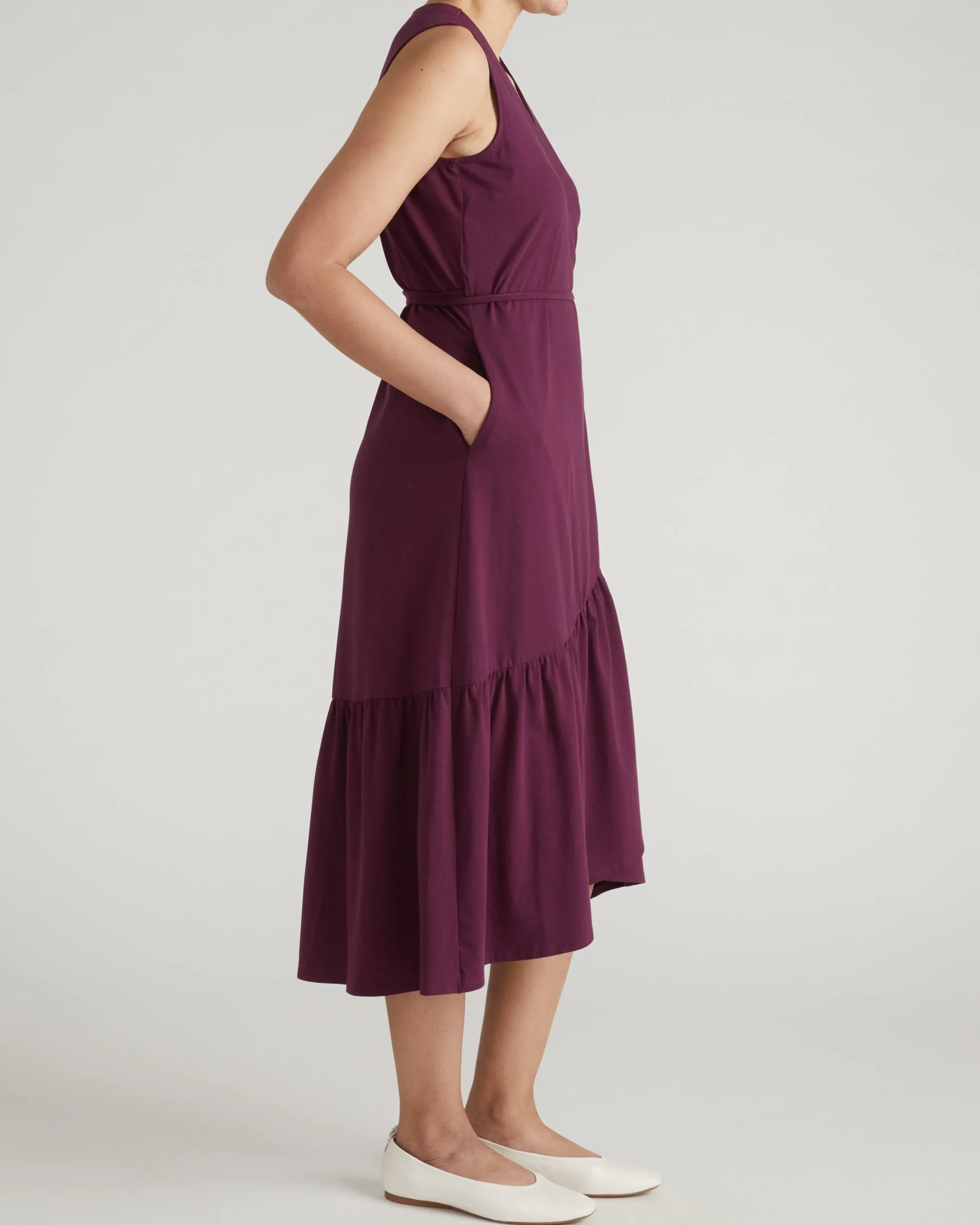 Tiered Twirl Wrap Dress Gamay