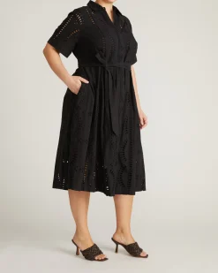 Tina Cotton Poplin Shirtdress Black