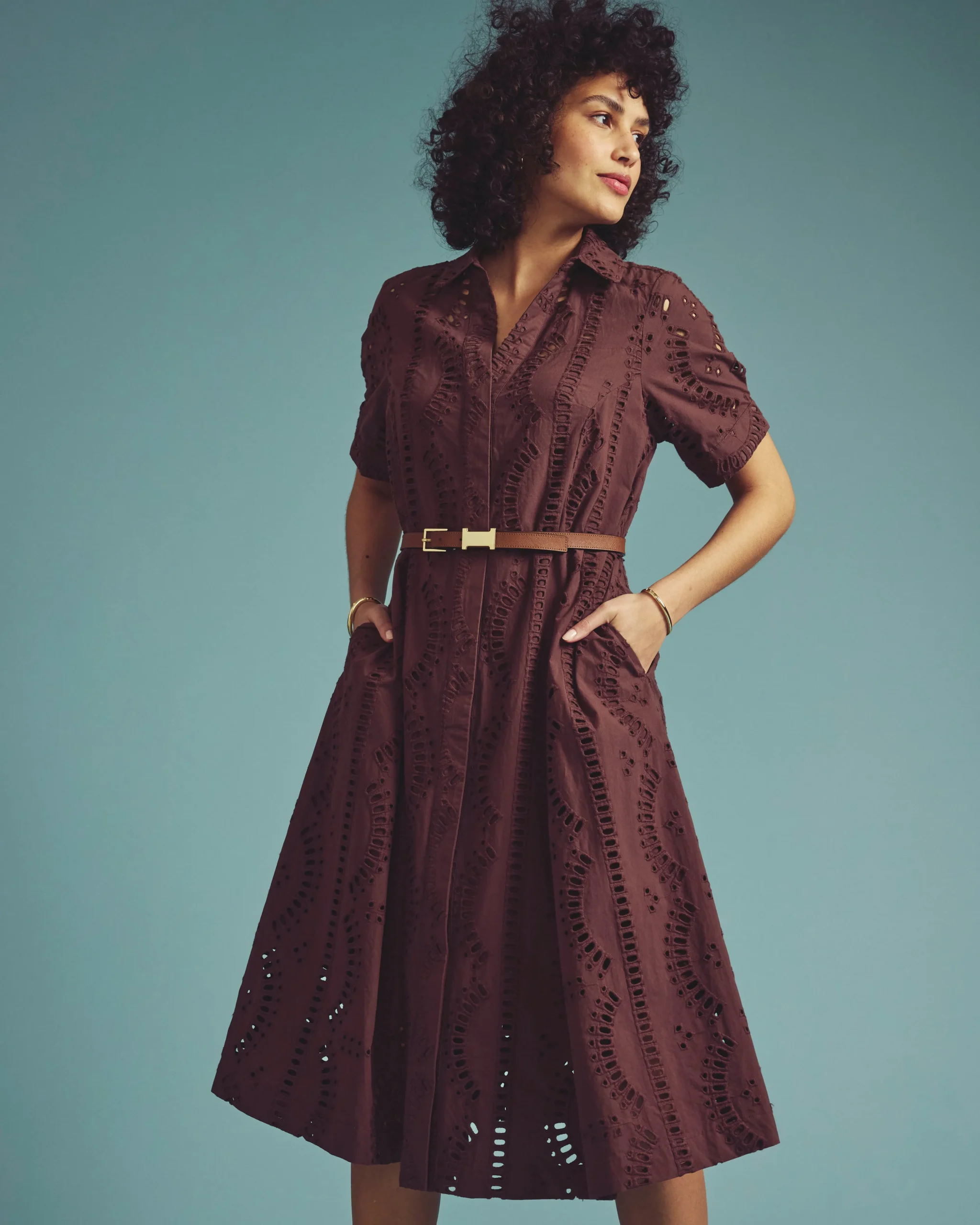 Tina Cotton Poplin Shirtdress Peppercorn