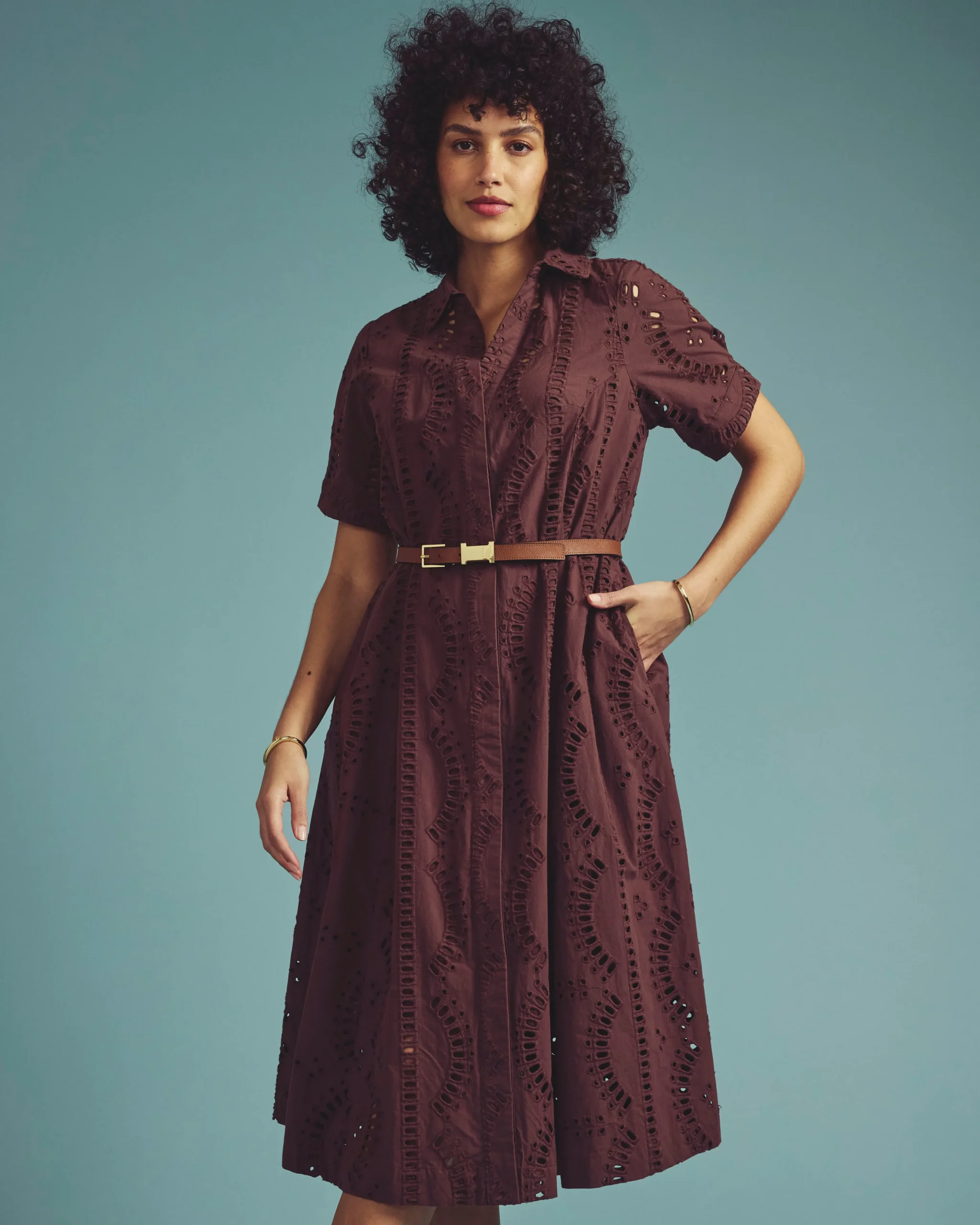 Tina Cotton Poplin Shirtdress Peppercorn