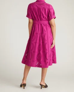 Tina Cotton Poplin Shirtdress Hyper Pink