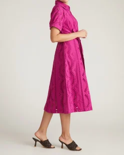 Tina Cotton Poplin Shirtdress Hyper Pink