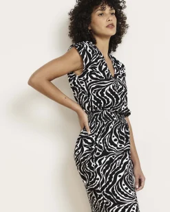 Tish Divine Jersey Kaftan Black Bosco Print