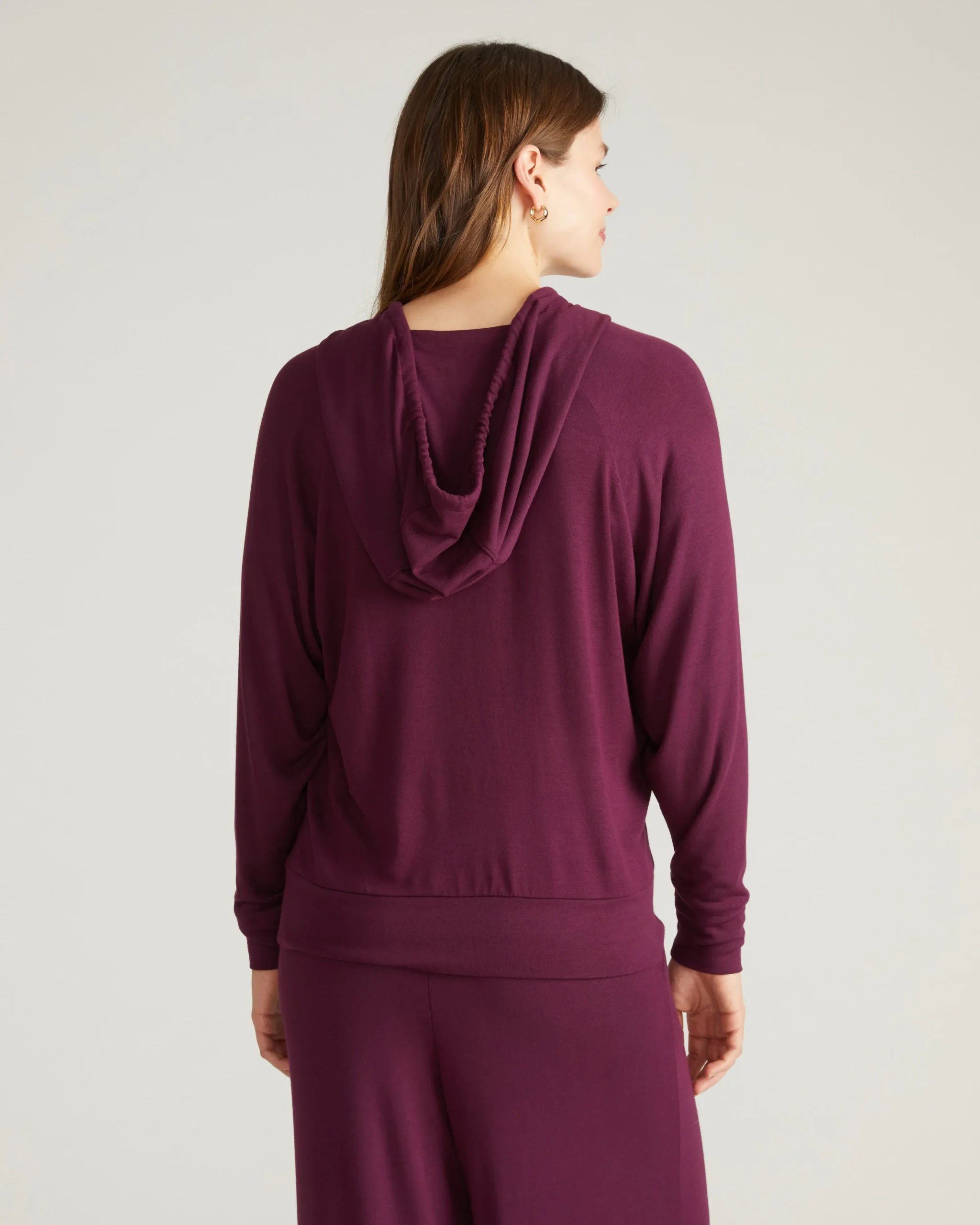 TravelKnit V Neck Hoodie Gamay
