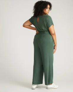 TravelKnit Wide Leg Pants Conifer