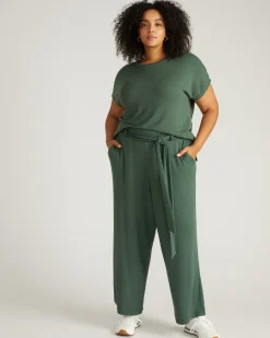 TravelKnit Wide Leg Pants Conifer