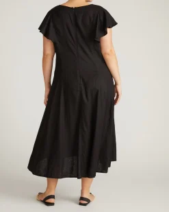 Victoria Linen Blend Dress Black