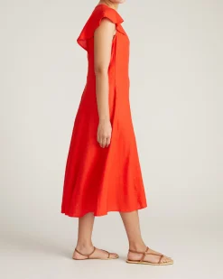 Victoria Linen Blend Dress Shoreline Sunset