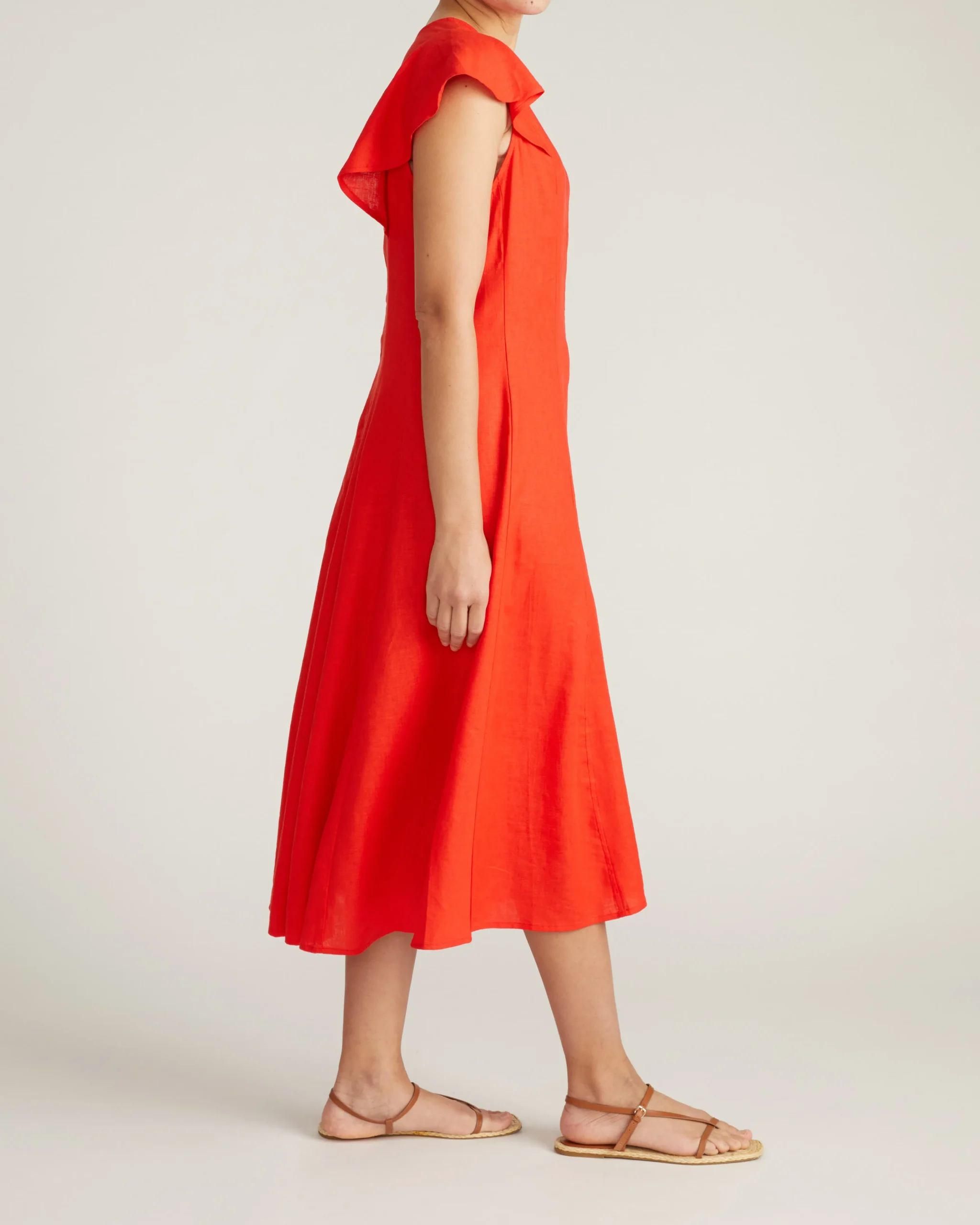 Victoria Linen Blend Dress Shoreline Sunset