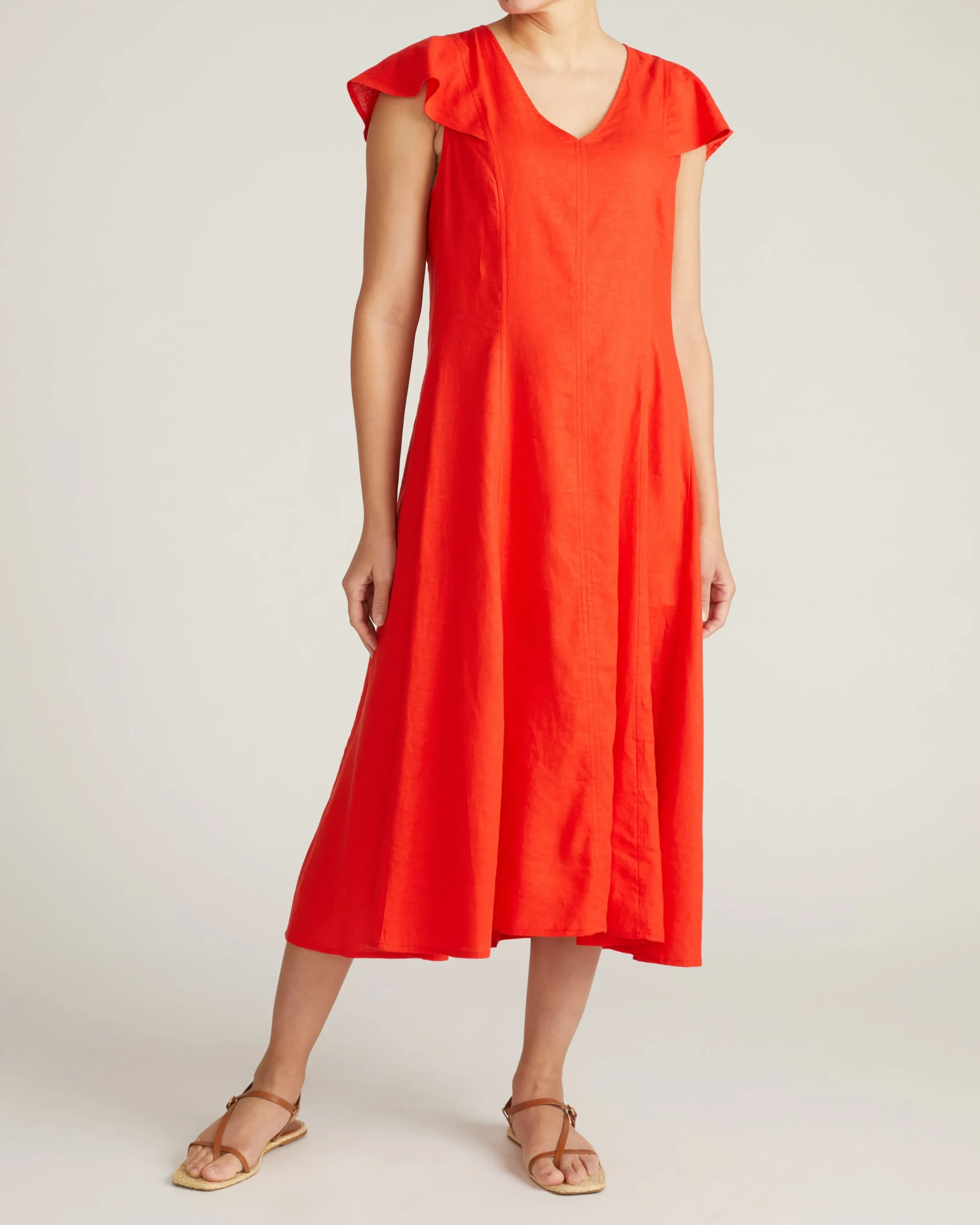 Victoria Linen Blend Dress Shoreline Sunset