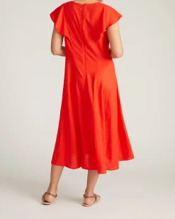 Victoria Linen Blend Dress Shoreline Sunset