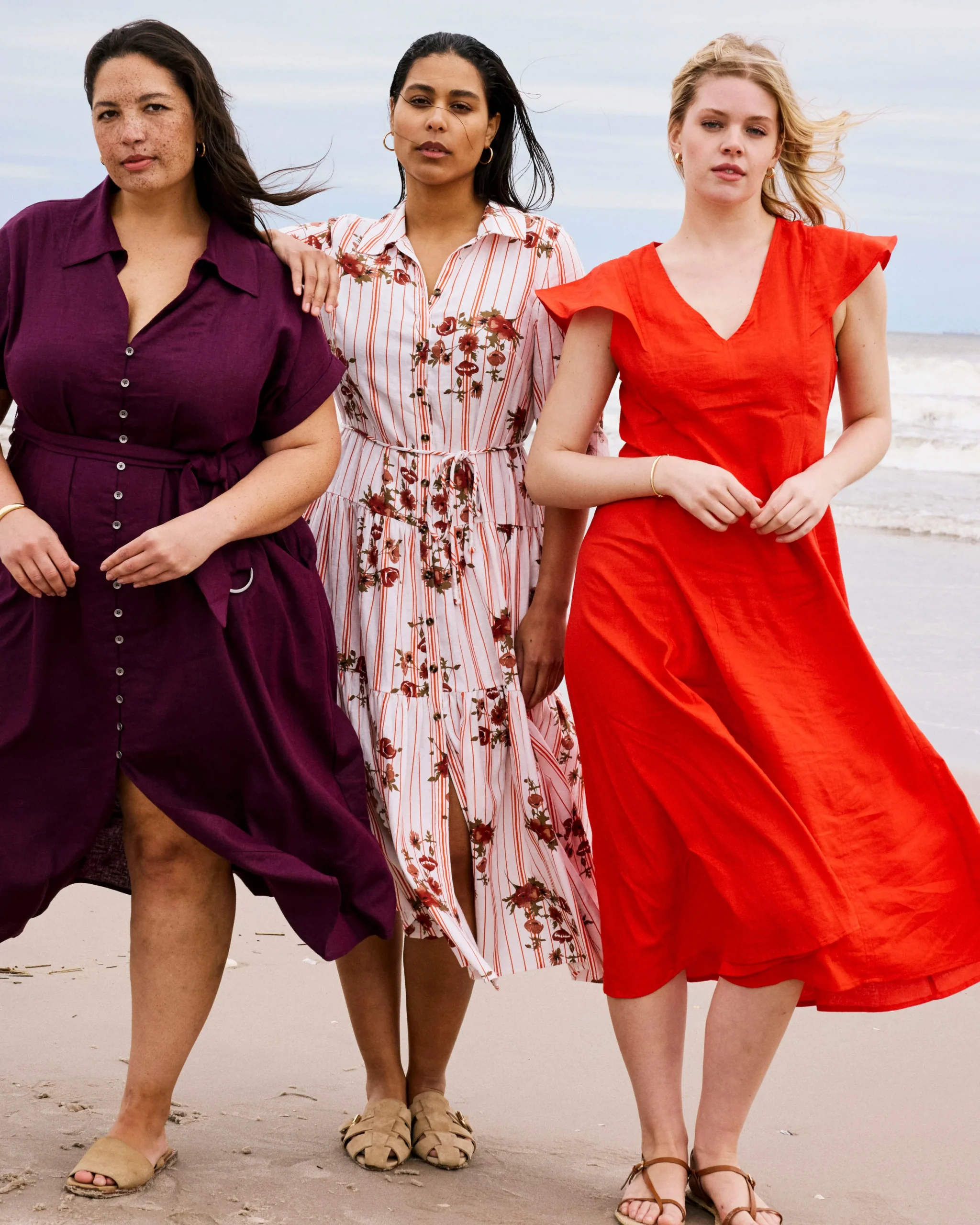 Victoria Linen Blend Dress Shoreline Sunset
