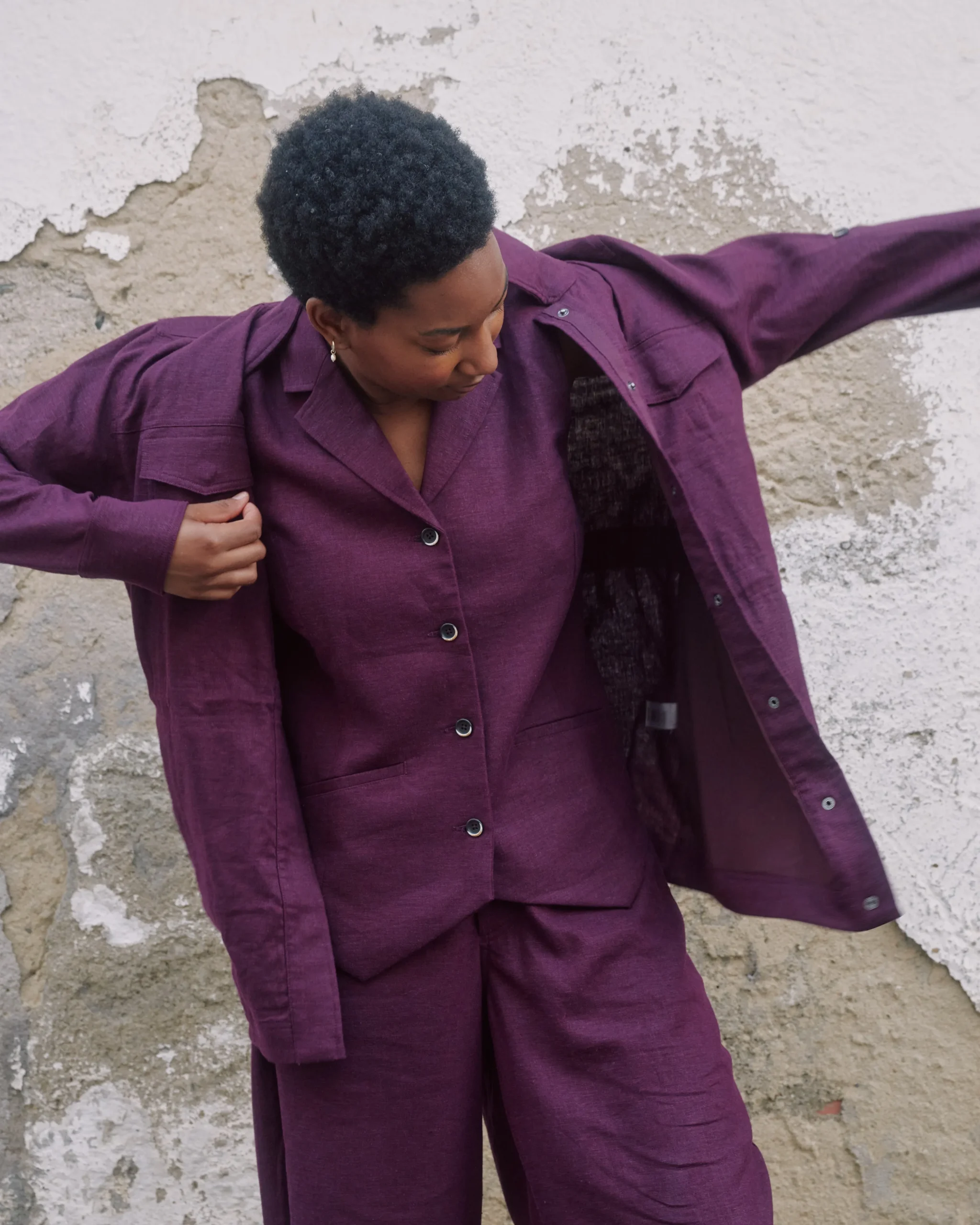 Vineyard Linen Blend Jacket Acai