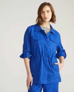 Vineyard Linen Blend Jacket Ultramarine