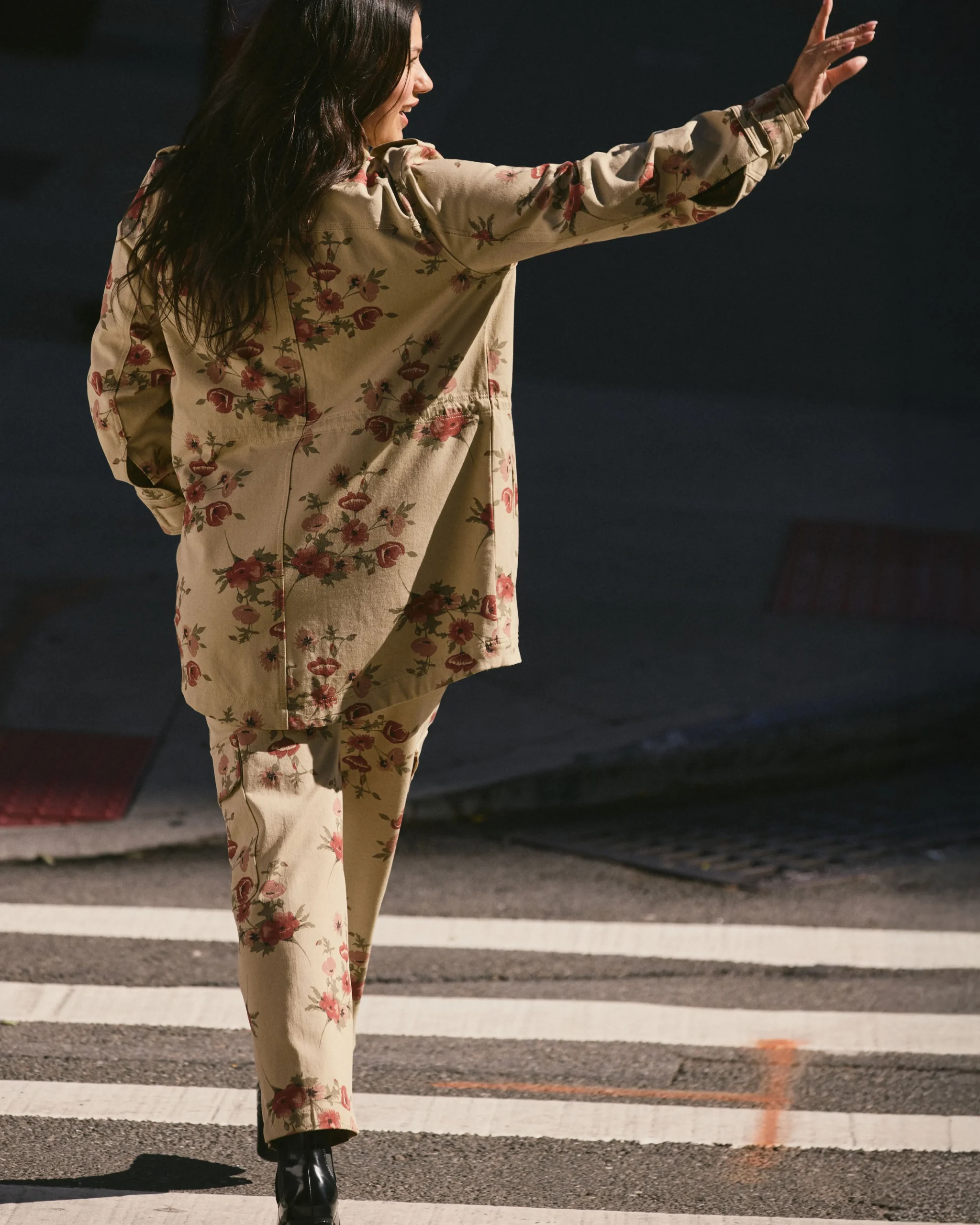 Vineyard Stretch Cotton Twill Jacket Wild Flower Bouquet Print