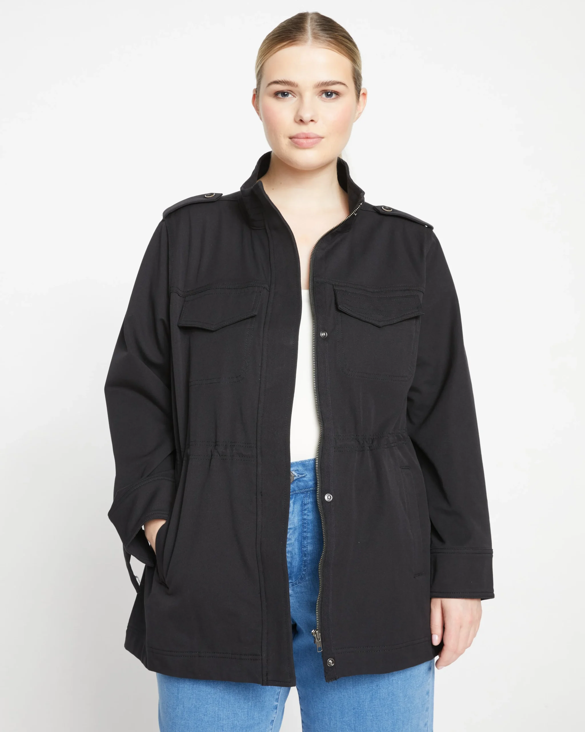 Vineyard Stretch Cotton Twill Jacket Black