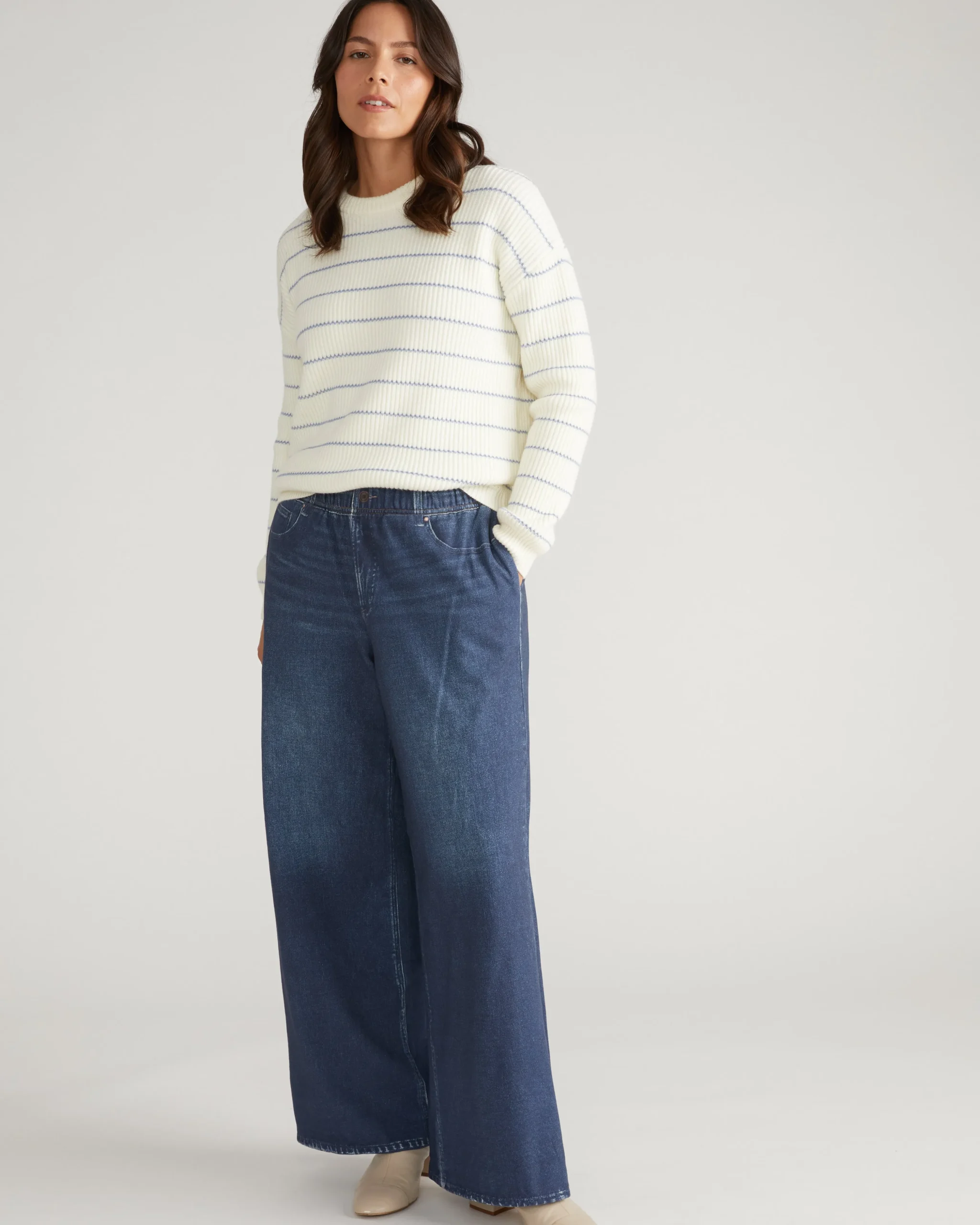 Wide Leg Sweatpant Jeans Blue Mirage