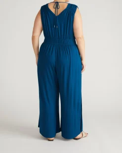 Zoey Liquid Jersey Jumpsuit Blue Teal