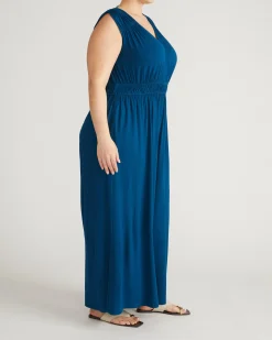 Zoey Liquid Jersey Jumpsuit Blue Teal