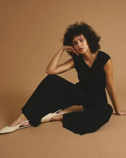 Zoey Liquid Jersey Jumpsuit Black