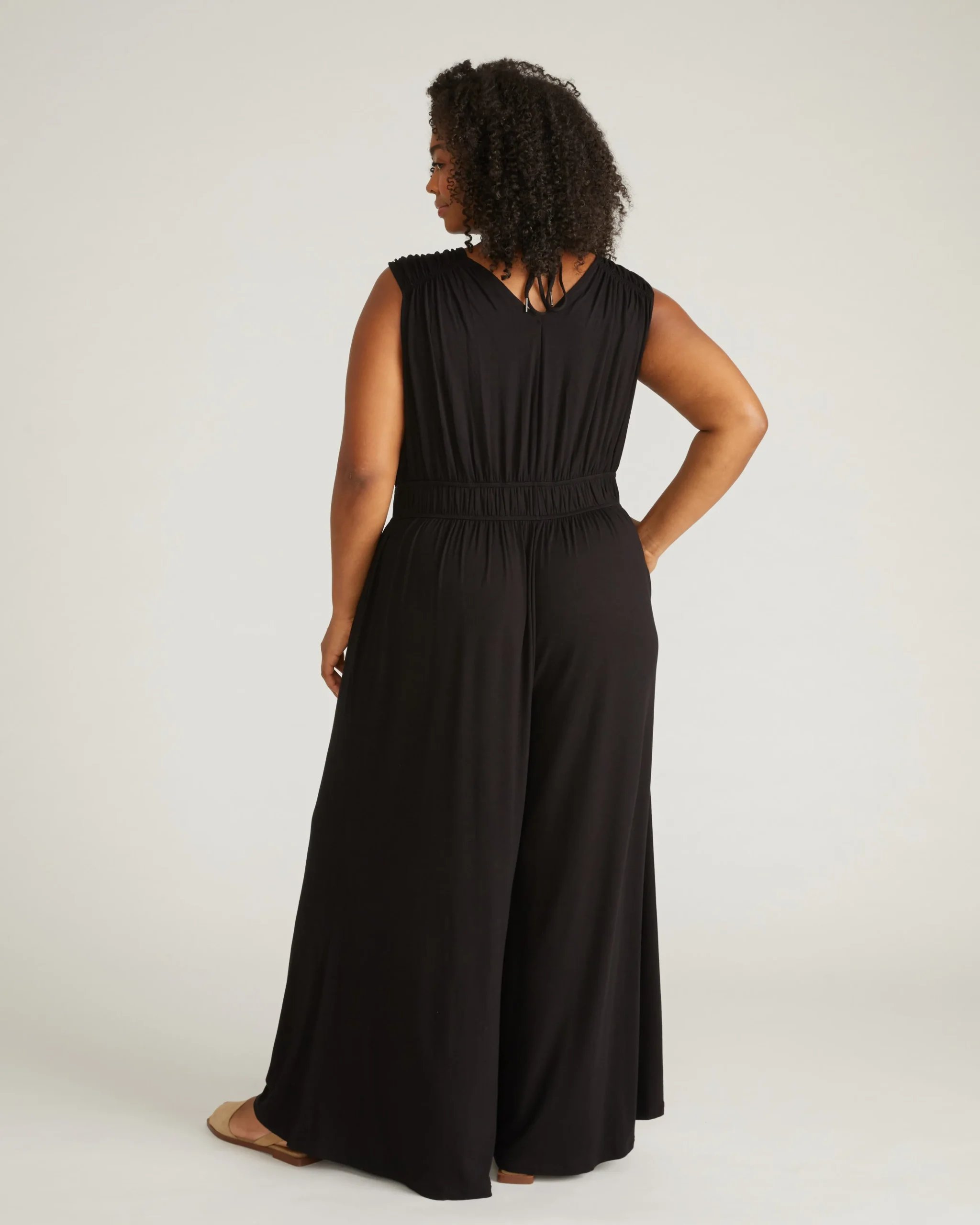 Zoey Liquid Jersey Jumpsuit Black
