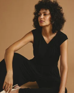 Zoey Liquid Jersey Jumpsuit Black